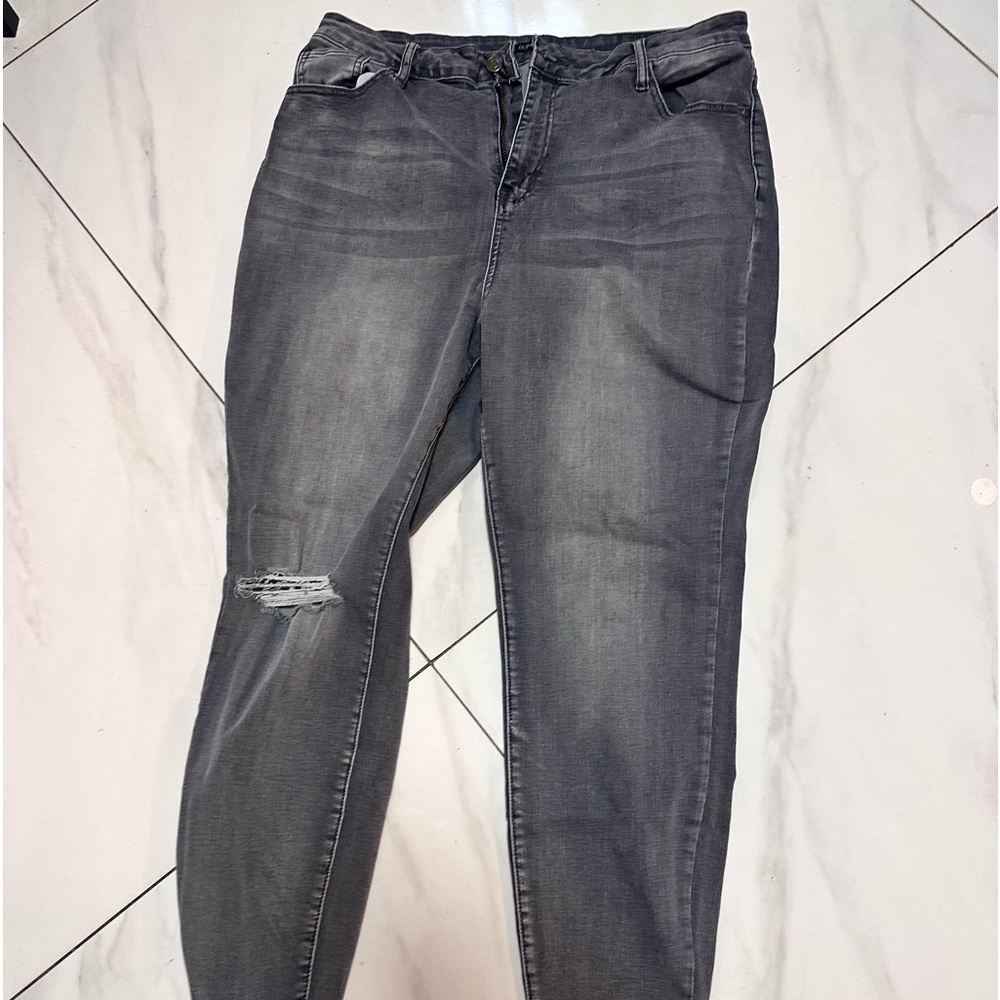 Going Out High Rise Stretch Skinny Jeans - Grey